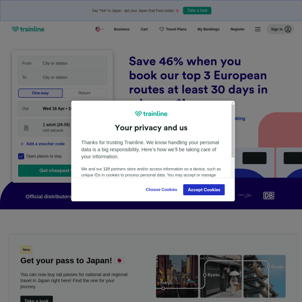 thetrainline.com website