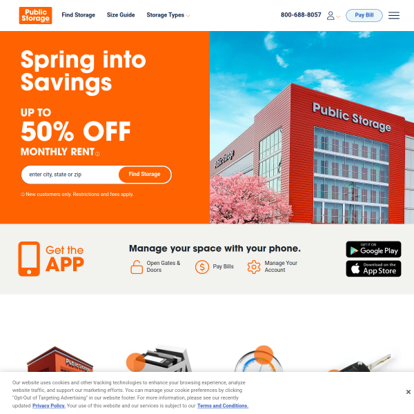 Public Storage website