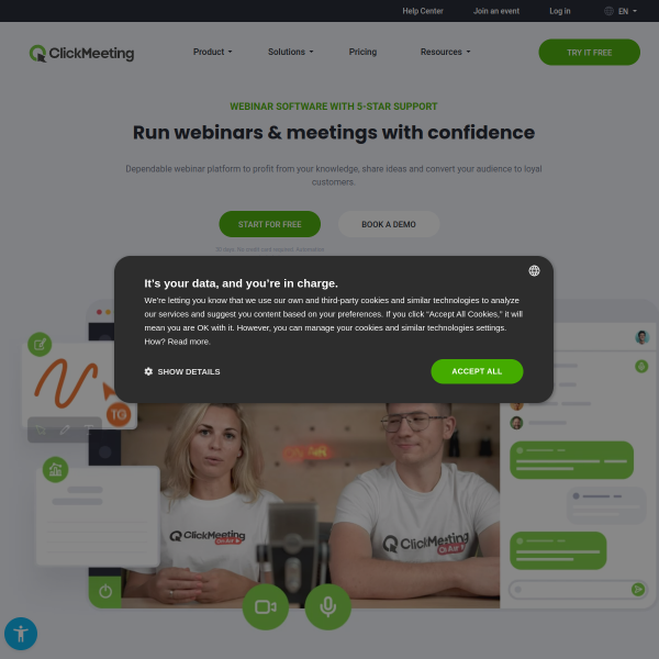 Clickmeeting website