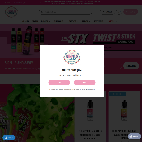 vapedinnerlady website