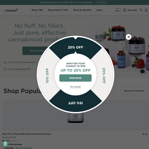 thecbdistillery.com website