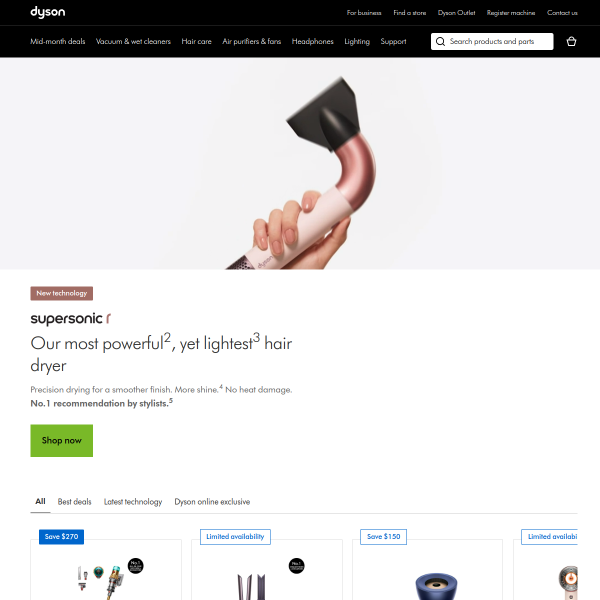 dyson.com.sg website