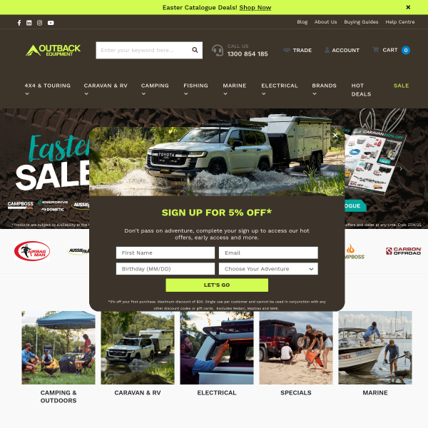 outbackequipment.com.au website