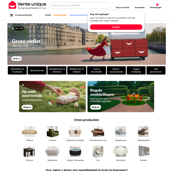 vente-unique.nl website