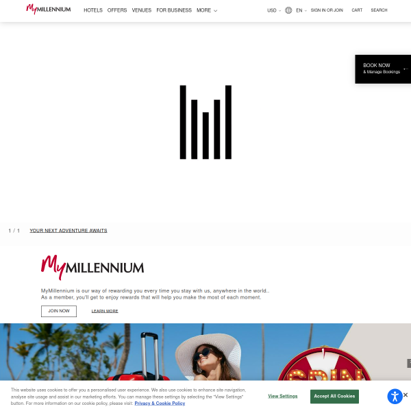 Millennium Hotels website