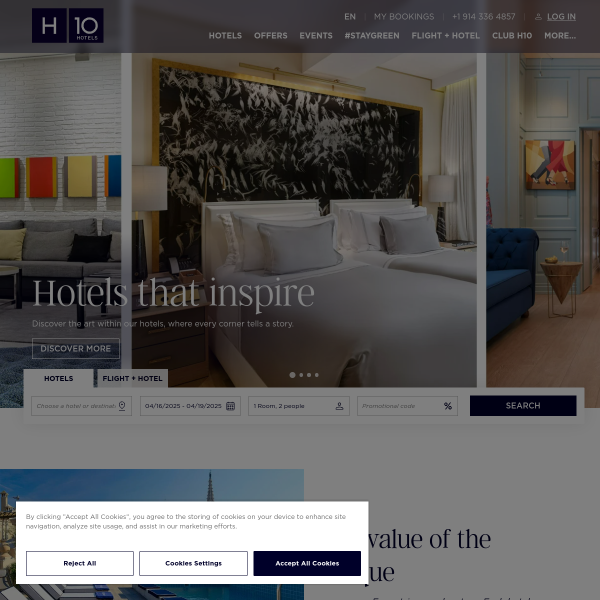 H10 Hotels website