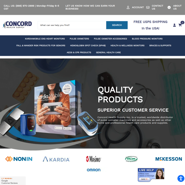 Concord Health Supply website