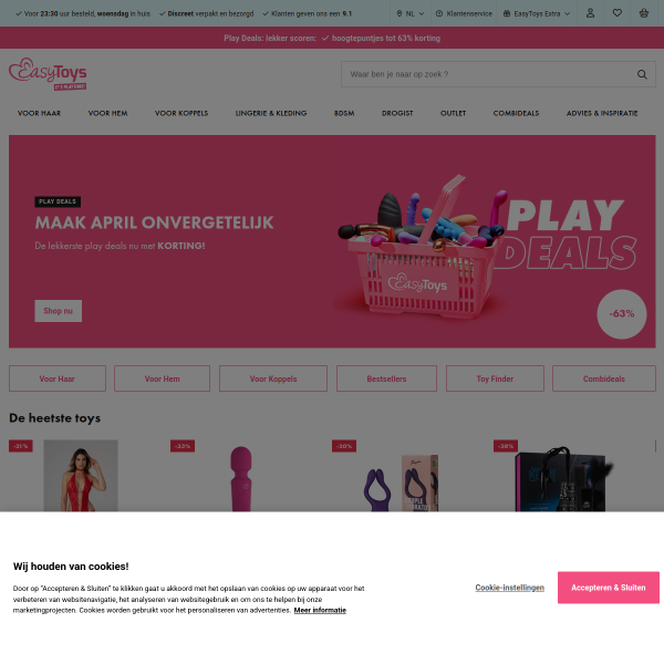 easytoys.nl website
