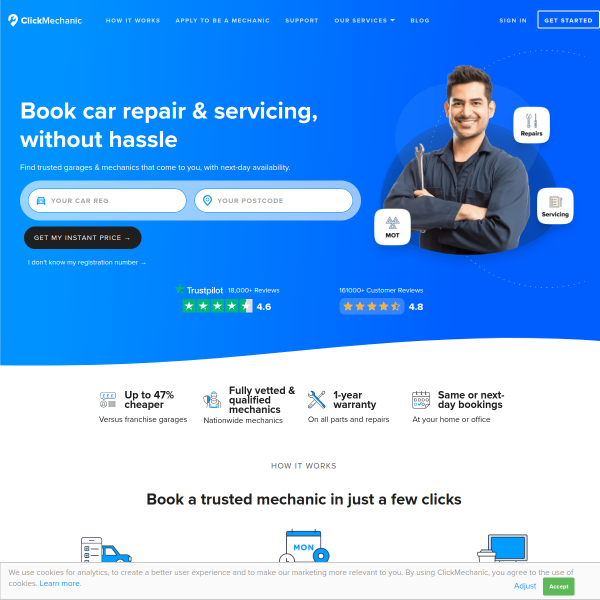 clickmechanic.com website