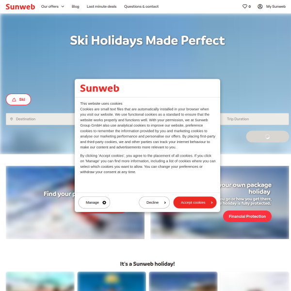 sunweb.co.uk website