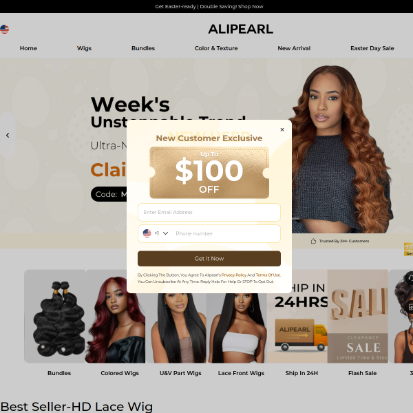 alipearlhair.com website