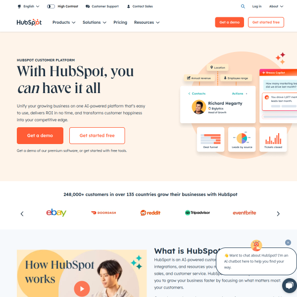 hubspot.com website