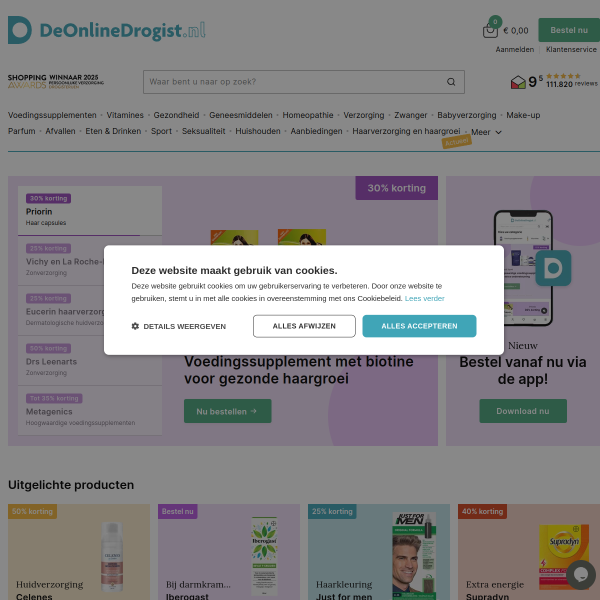 deonlinedrogist.nl website