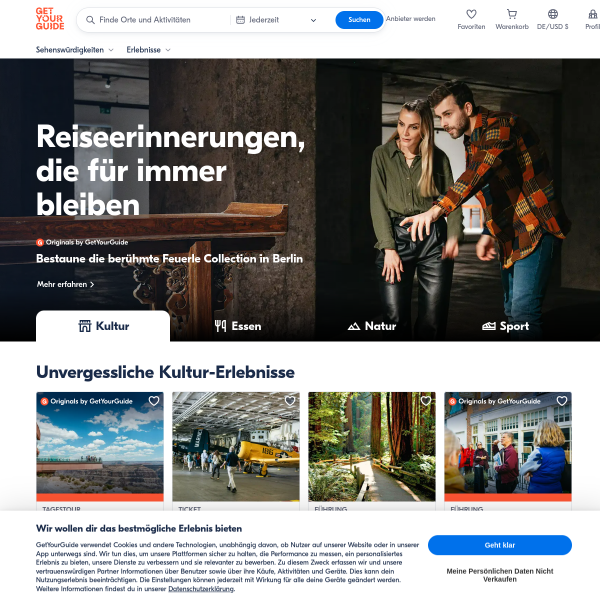 getyourguide.de website
