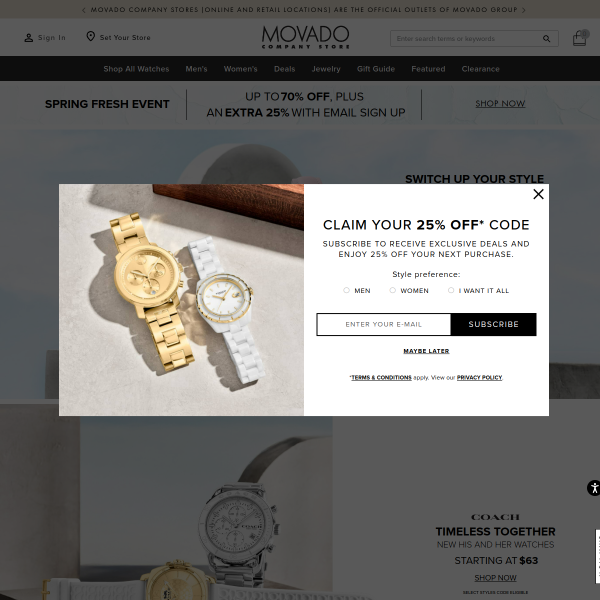 movadocompanystore website