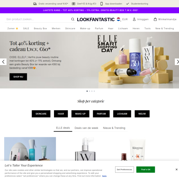 lookfantastic.nl website