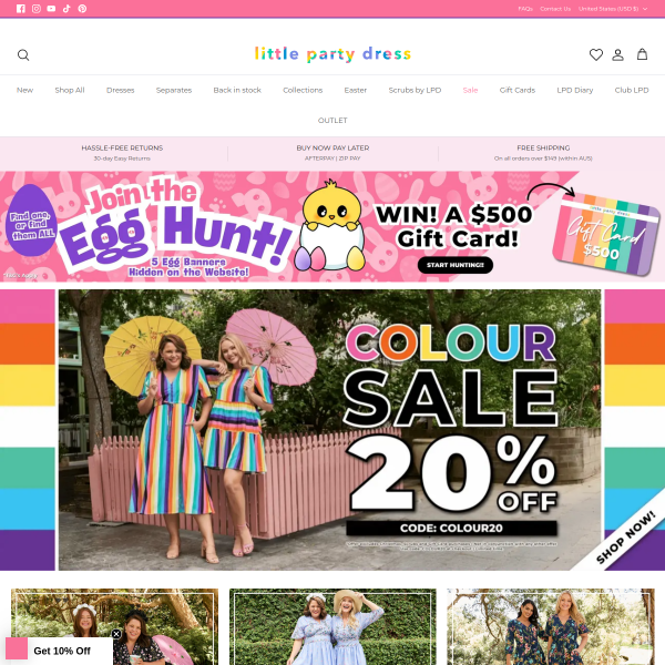 littlepartydress.com.au website