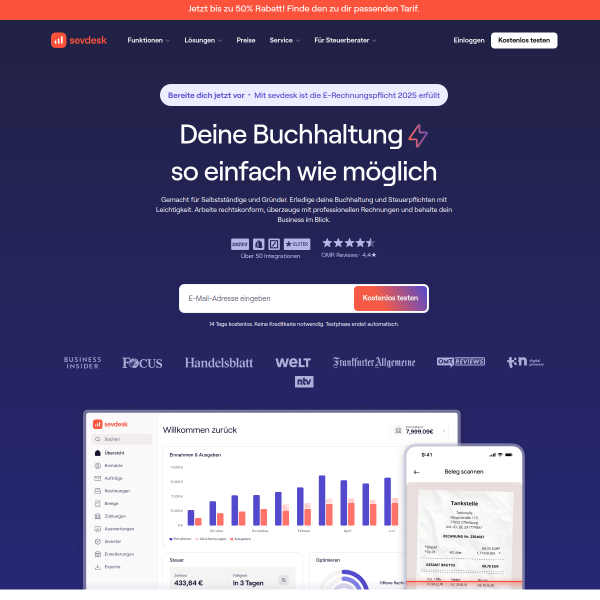sevdesk.de website
