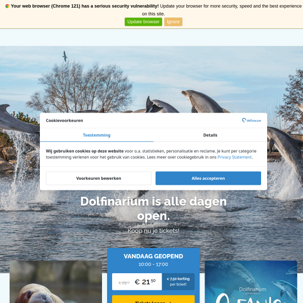 dolfinarium.nl website