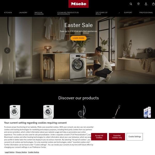 miele.co.uk website