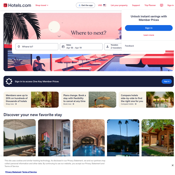 hotels.com website