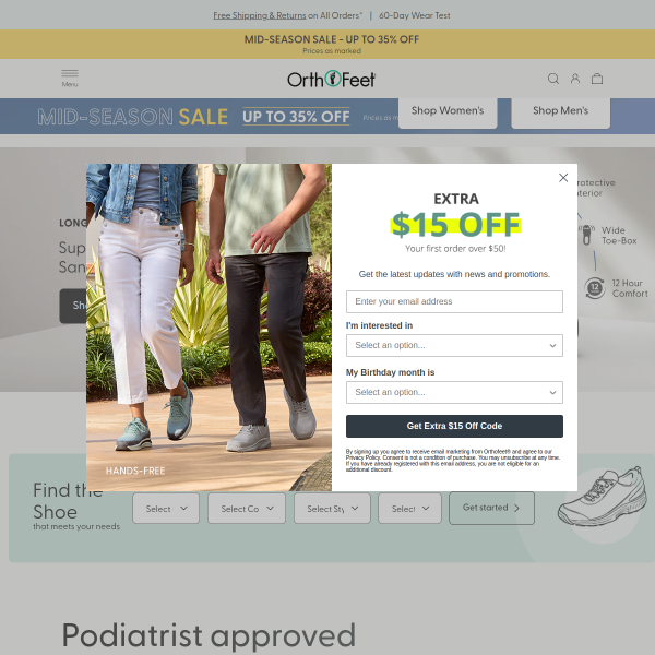 OrthoFeet website