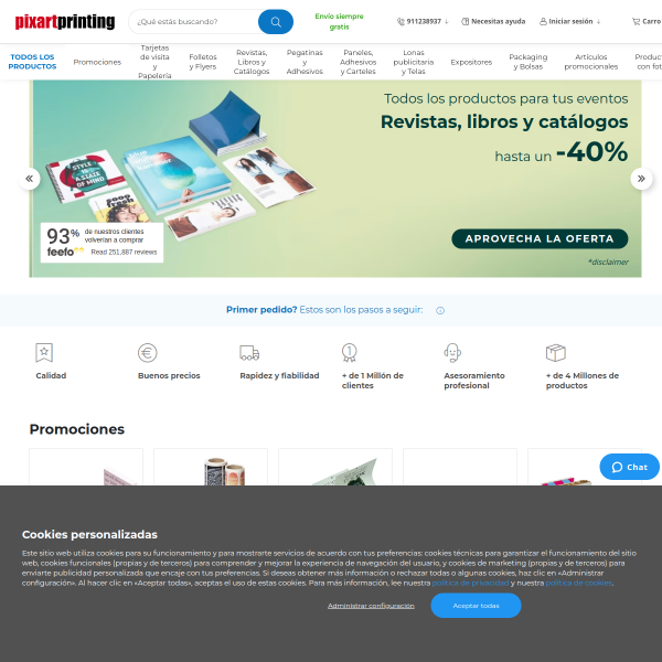 pixartprinting.es website