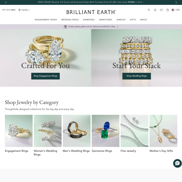 Brilliant Earth website