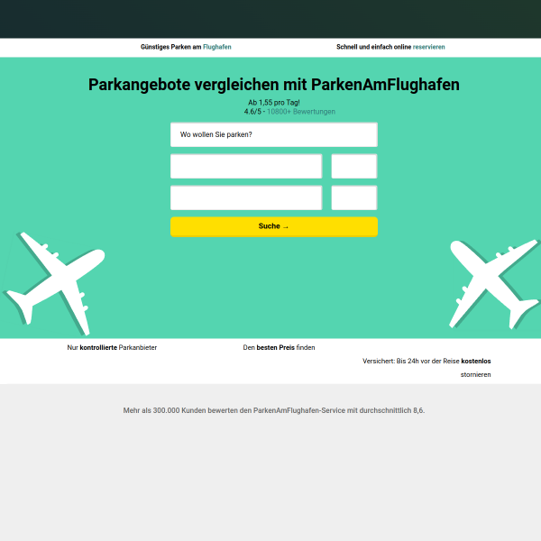 parkenamflughafen.de website