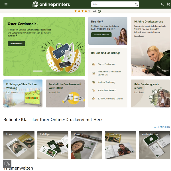 onlineprinters.de website