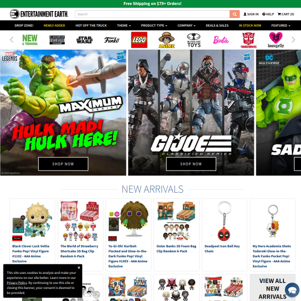 Entertainment Earth website