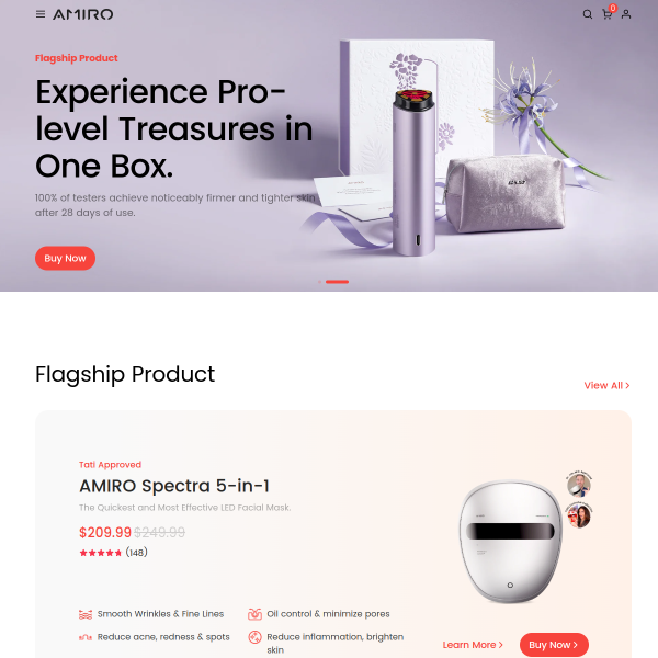 amirobeauty.com website