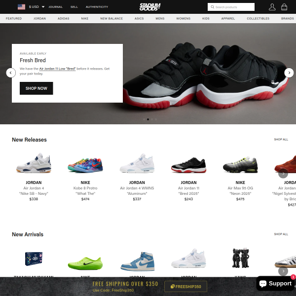 Stadium Goods website