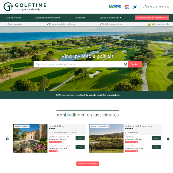 golftime.nl website
