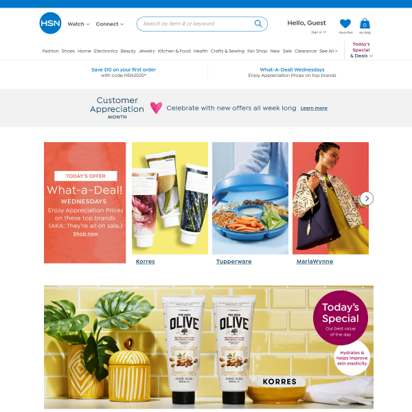 HSN website