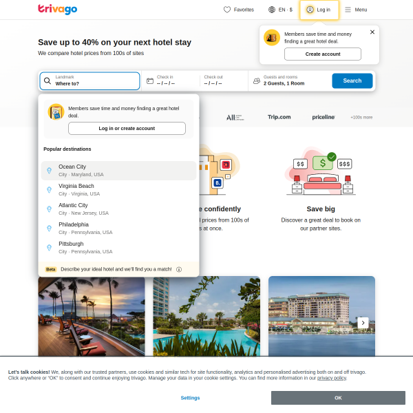trivago.com website